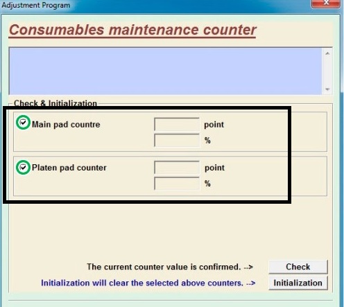 ставим галочки Main Pad Counter и Platen Pad Counter